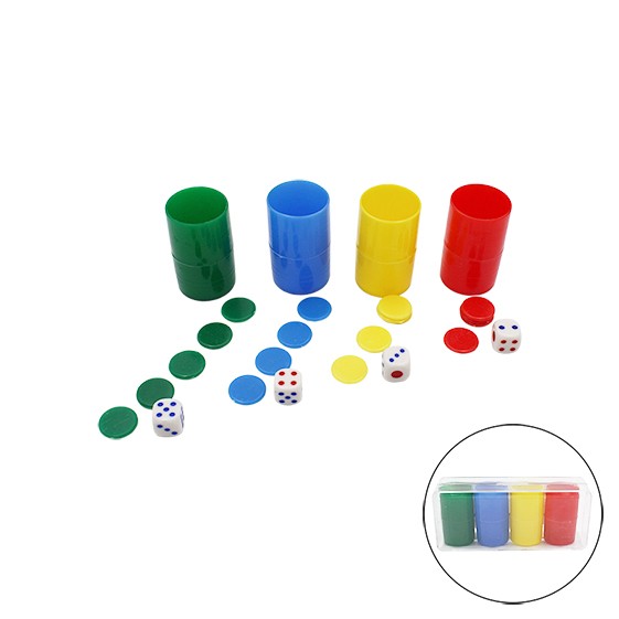 3-balenie 4 valcov s Records De Ludo a viacfarebnými kockami
