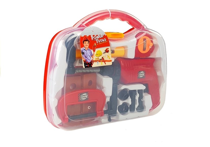 Tool Set In A Case Drill Screws Hammer