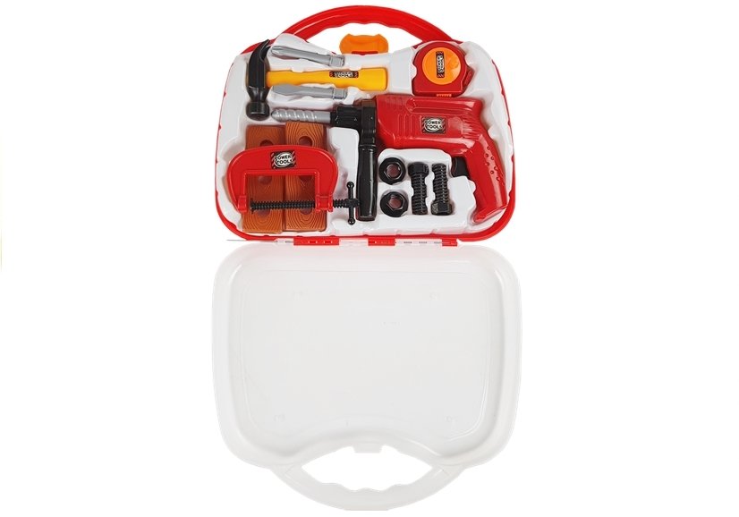 Tool Set In A Case Drill Screws Hammer