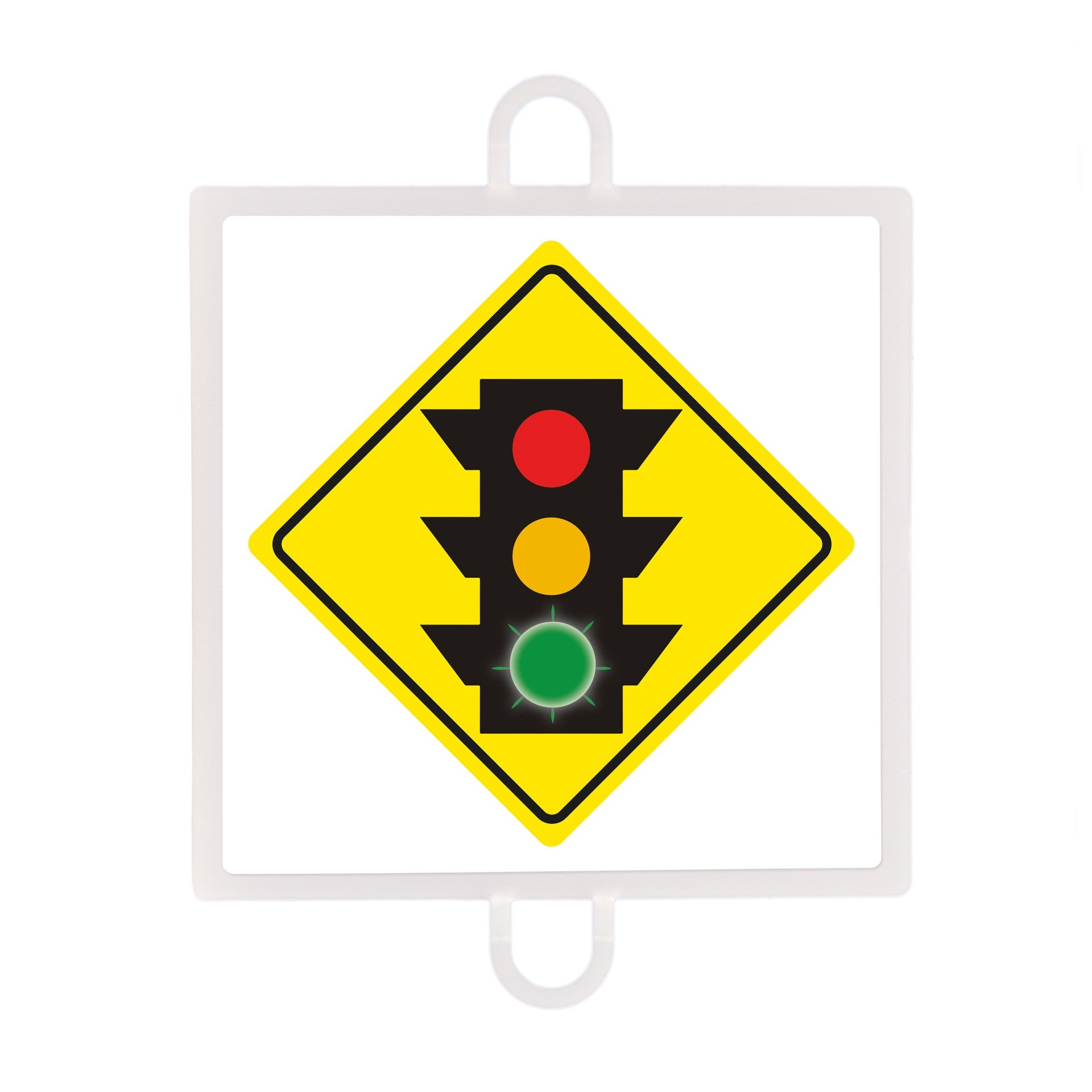 Panneau de signalisation d'avertissement n° 3 (feu vert) multicolore
