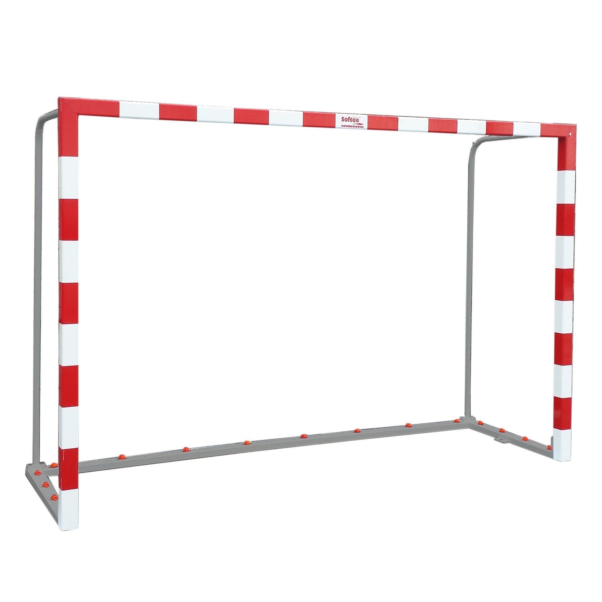 Zestaw aluminiowych bramek do futsalu i piłki ręcznej 80x80 mm z podstawą 80x40 mm wielokolorowy