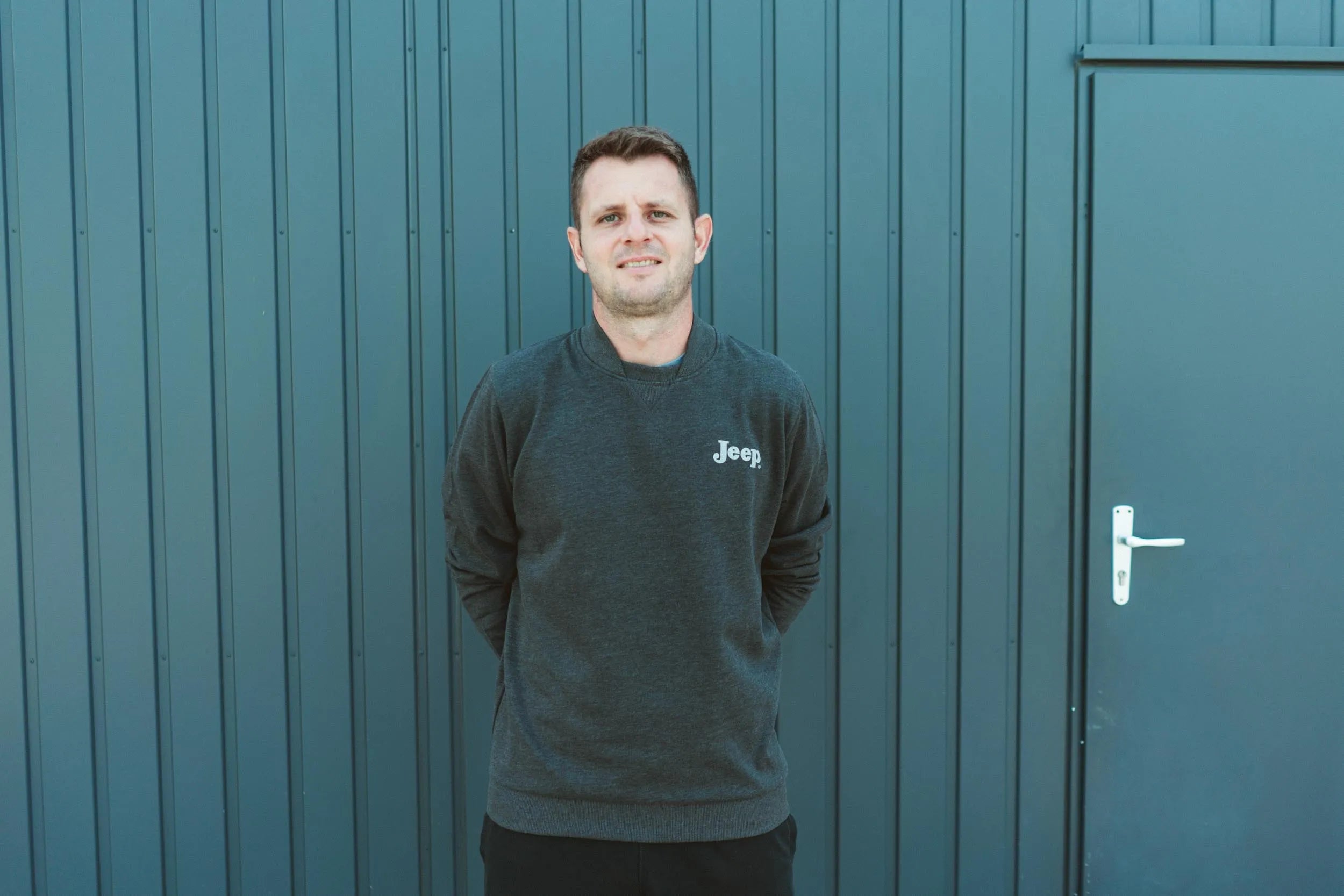 Jeep Herren-Sweatshirt mit Bomberkragen, Grau
