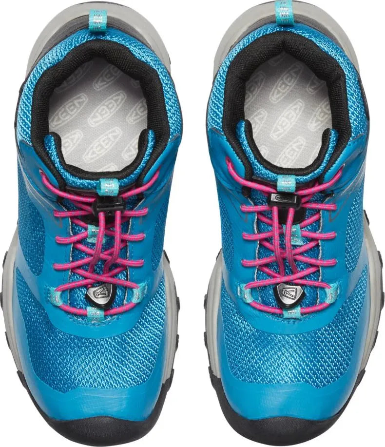 Chaussures enfants Keen jr wanduro mid wp fjord bleu/fuchsia violet 32-33