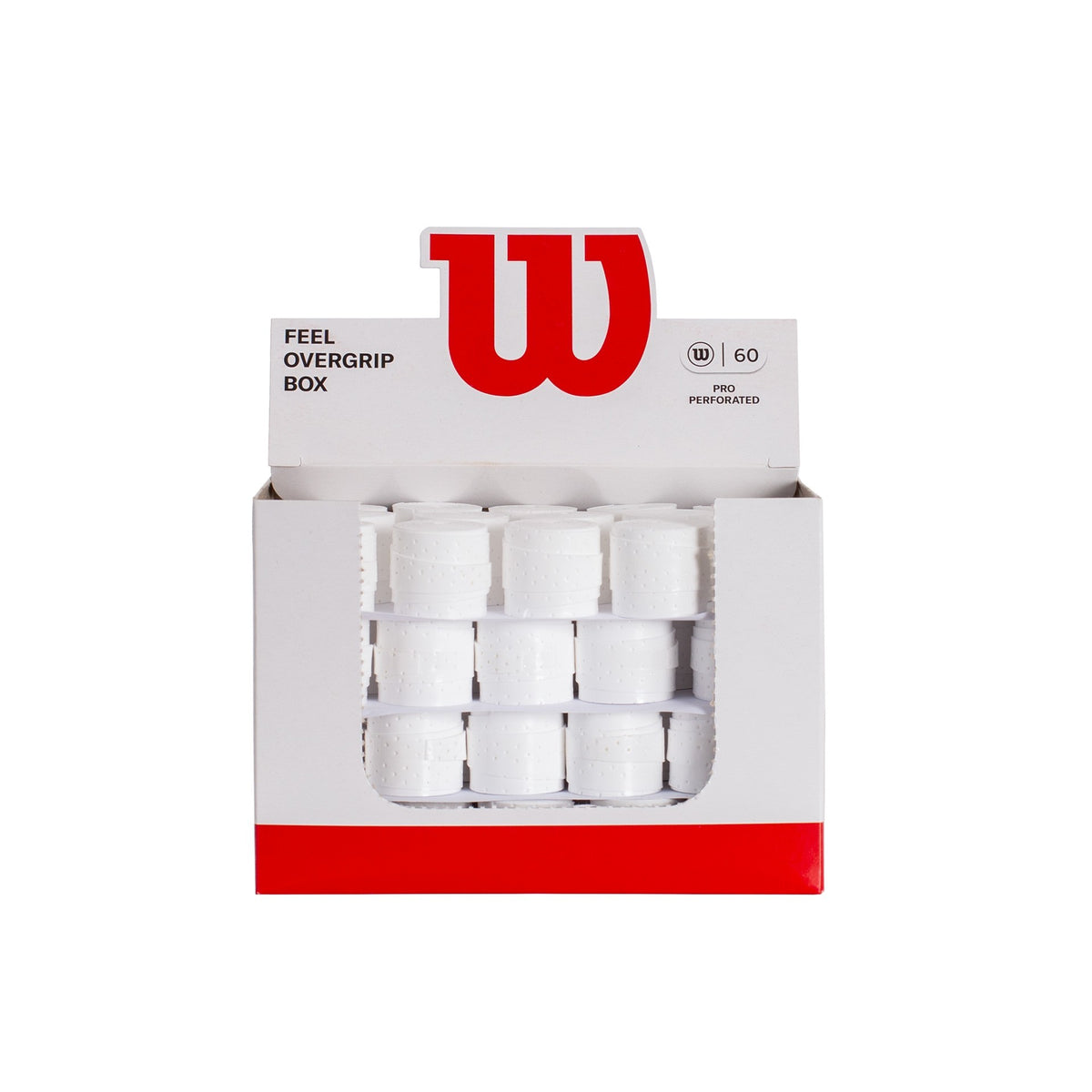 Box Of 60 Perforated Overgrips Wilson White Pro