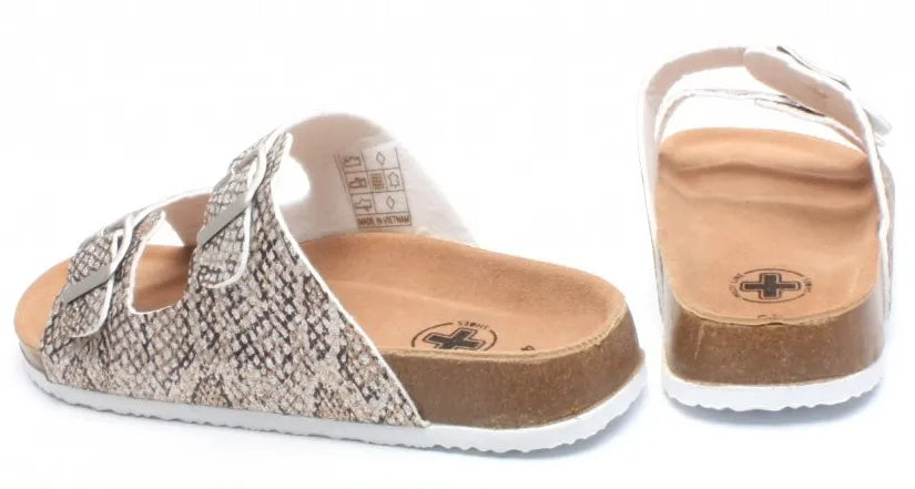 Ciabatte da Donna Mediline Arco Snake Argento Beige