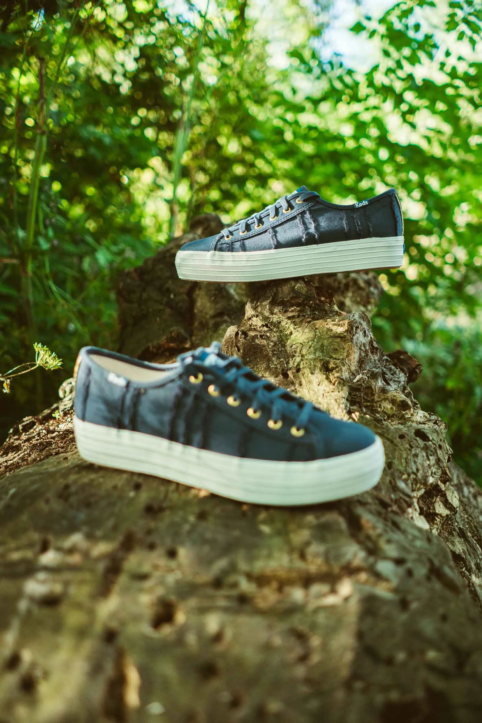 Women's Shoes Keds Wms Triple Kick Eyelash Canvas Indigo Blue