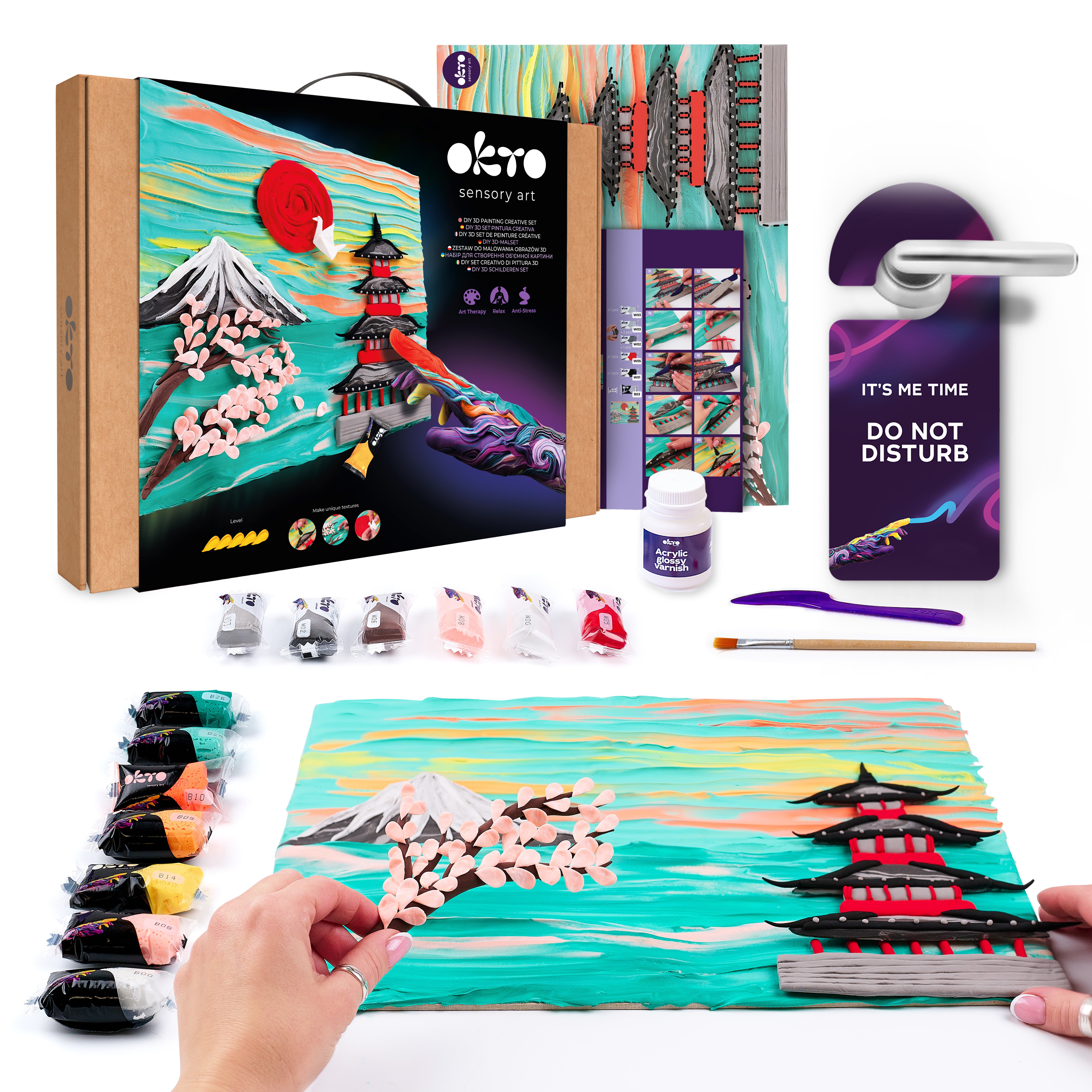 Set Okto Art Per Dipingere Con Argilla #giappone 30x40 Cm
