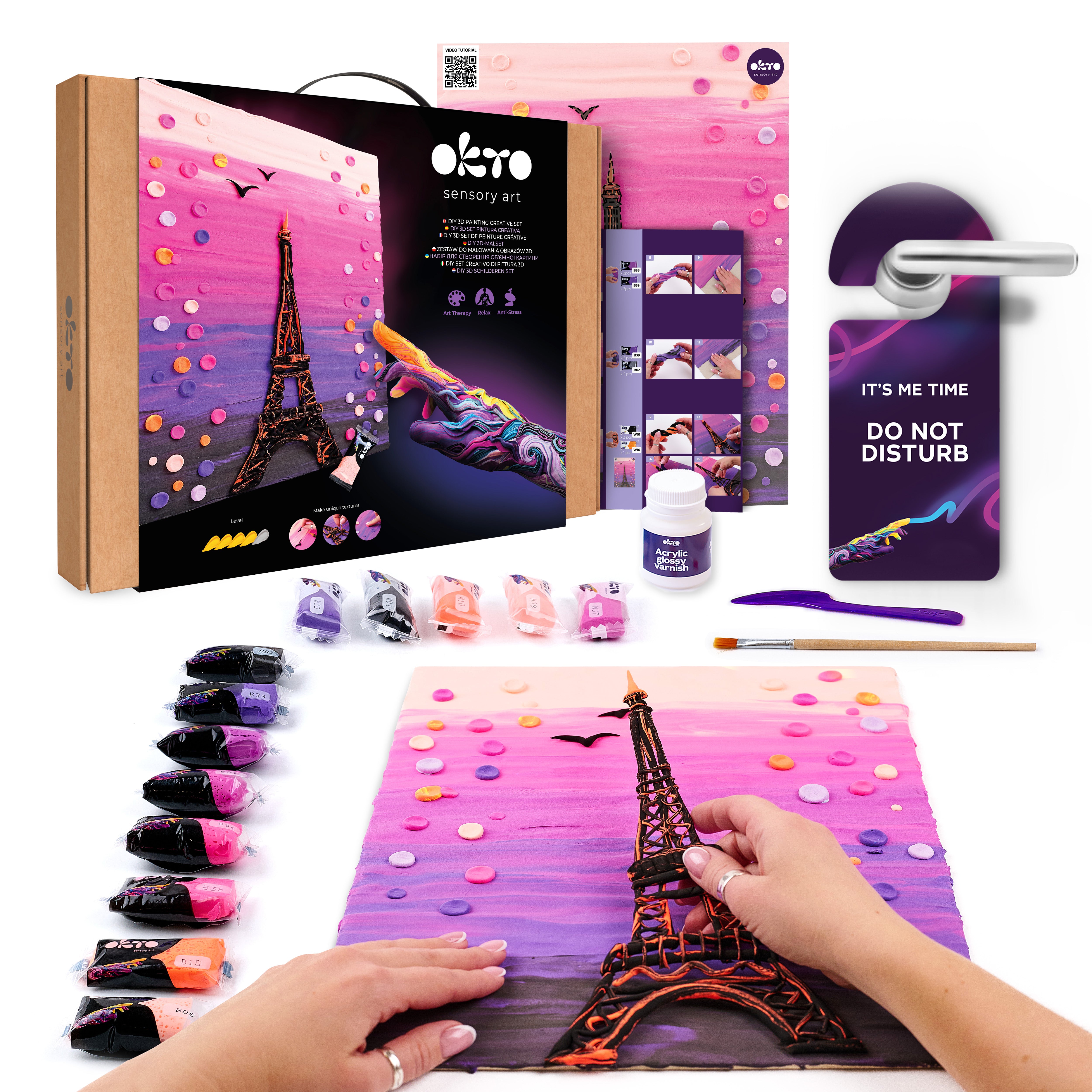 Set Okto Art Per Dipingere Con Argilla #paris 30x40 Cm
