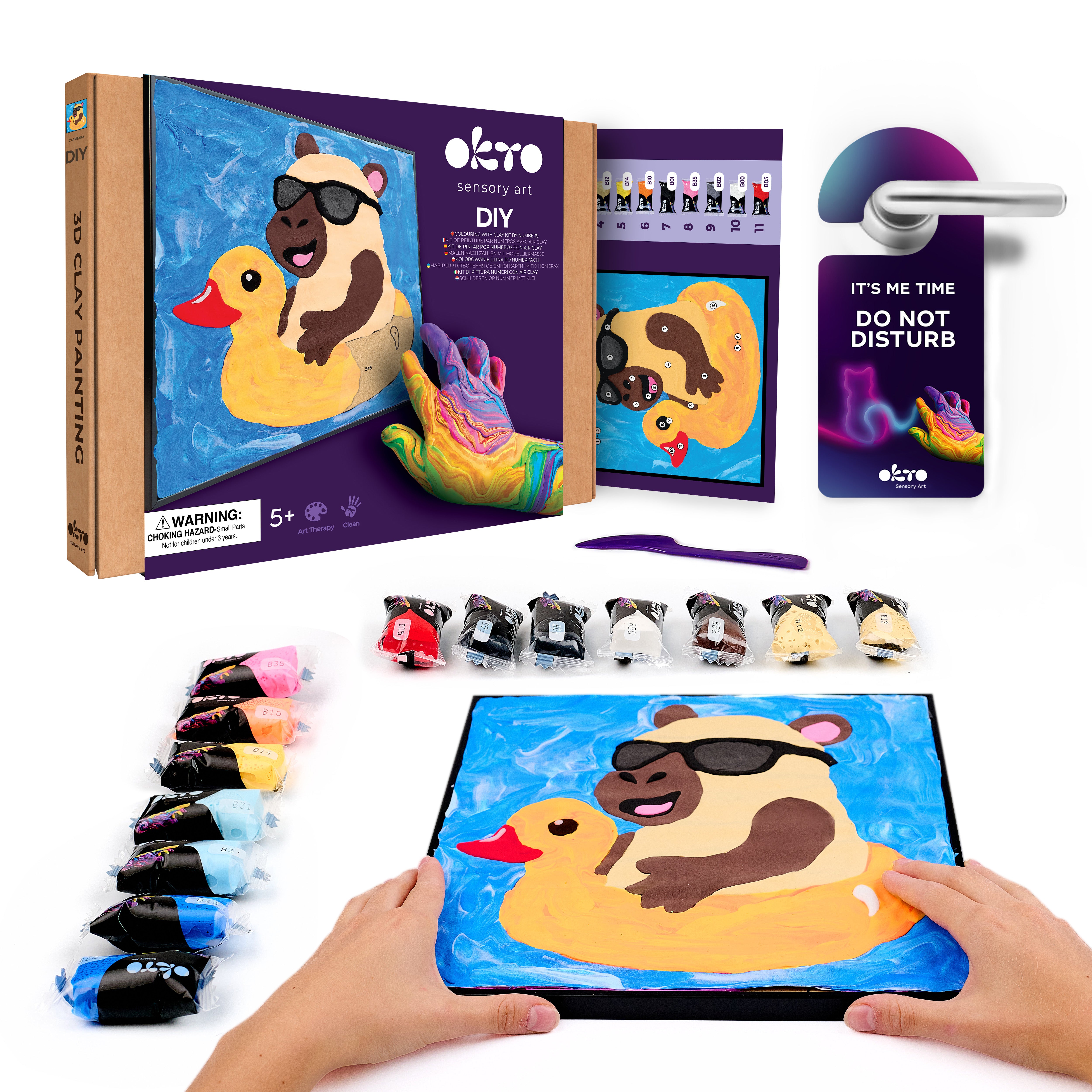 Set artistico Okto Capibara per dipingere con i numeri 29x29 cm