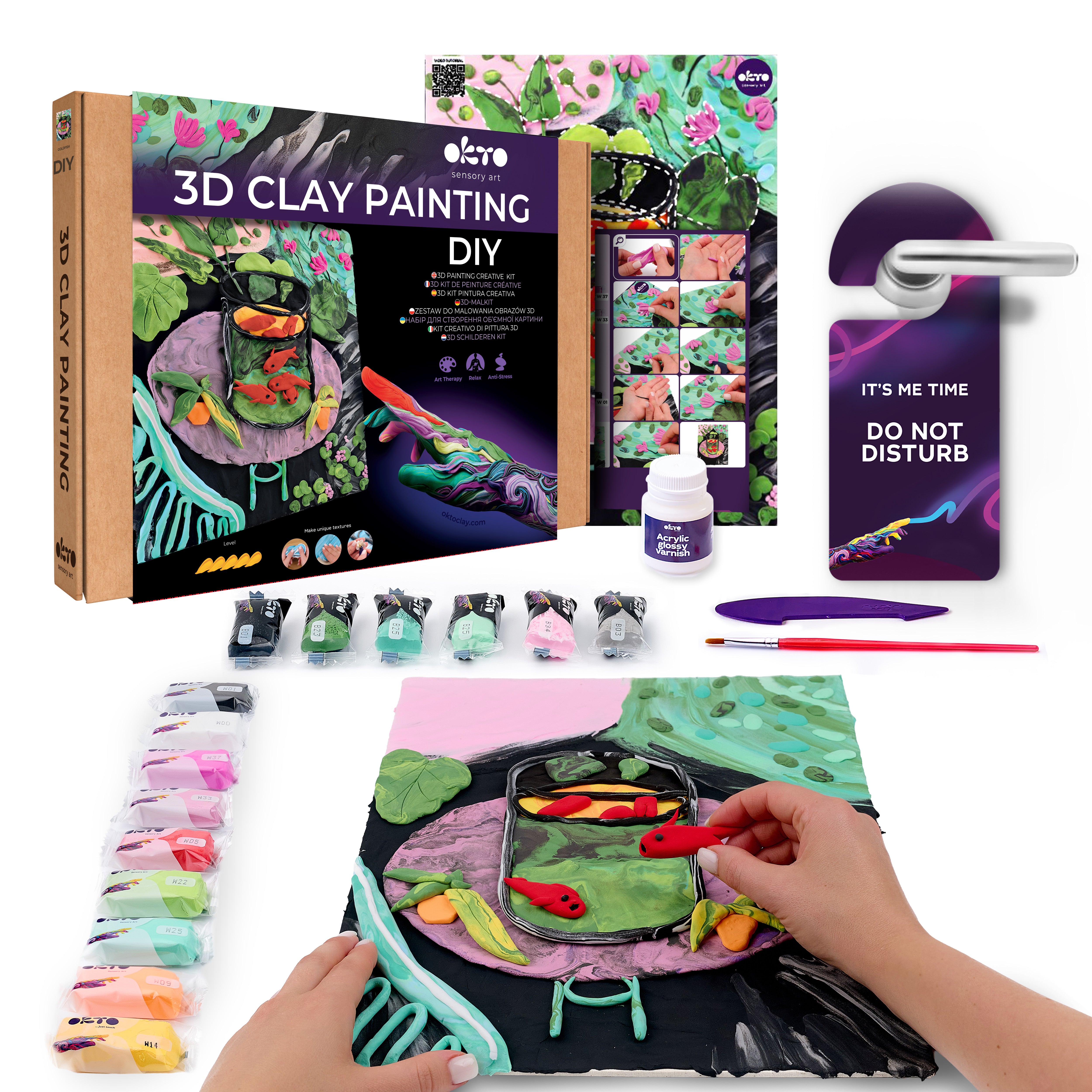 Okto Art Set Per Dipingere Con Argilla Pesce Rosso Henri Matisse 30x40 Cm