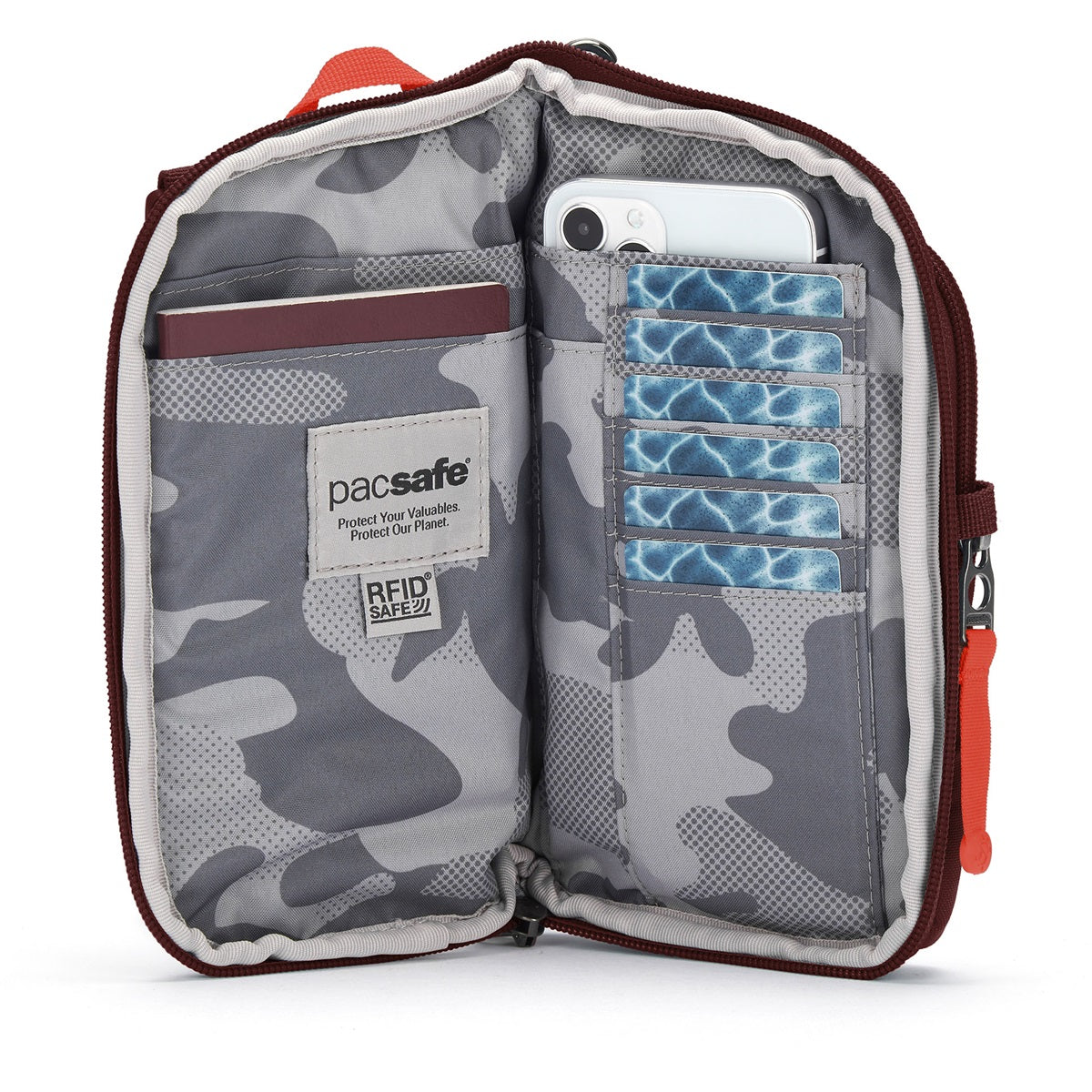 Pacsafe Go Tech Crossbody Garnet Red