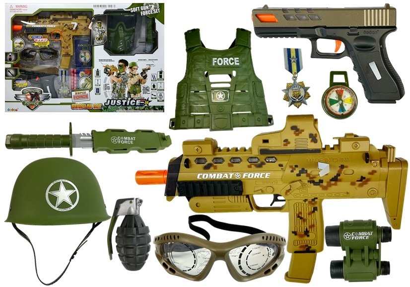 Military Toy Set Soft Bullet Pistols Mp7
