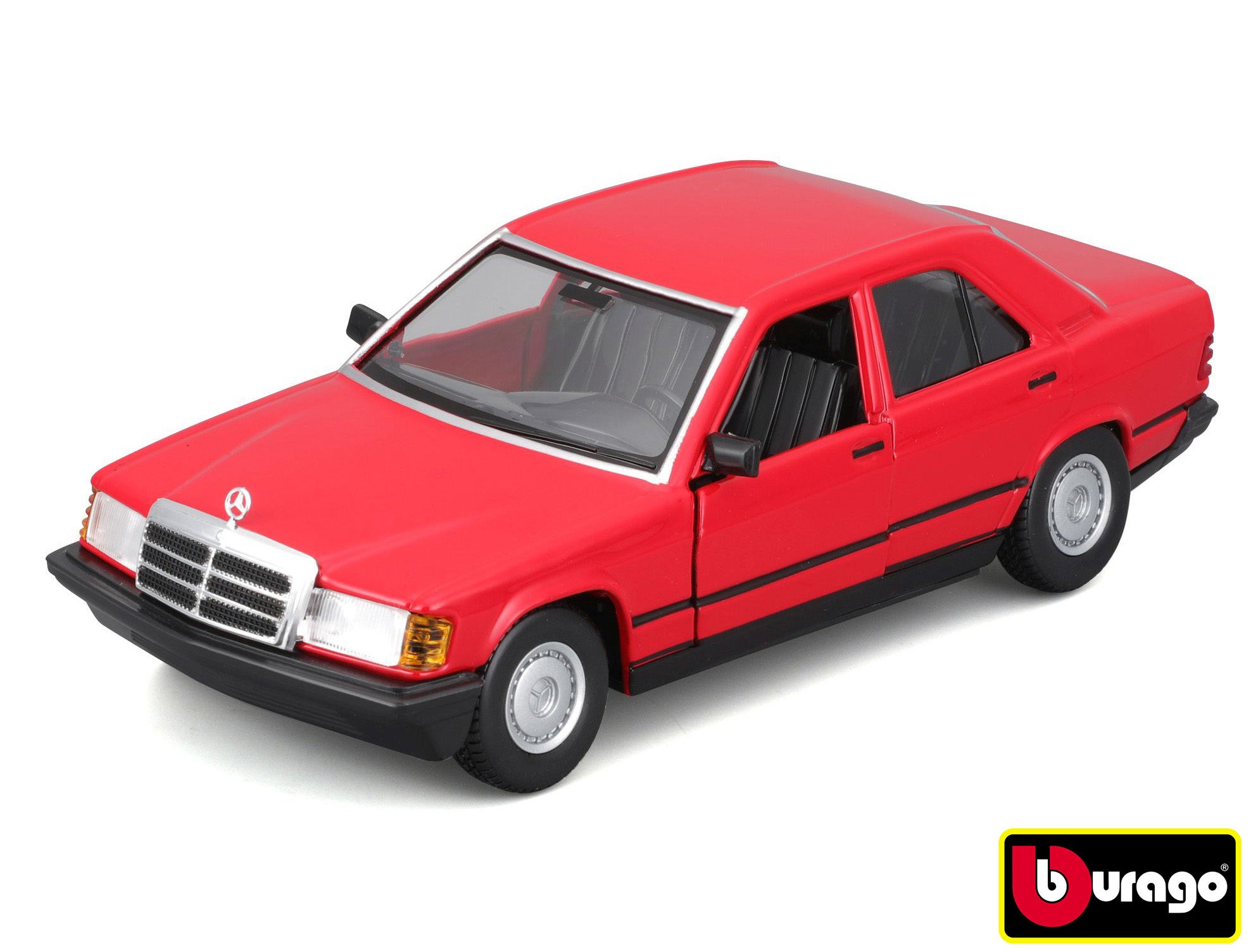 Bburago 1:24 Plus - 1987 Mercedes-benz 190e - Red