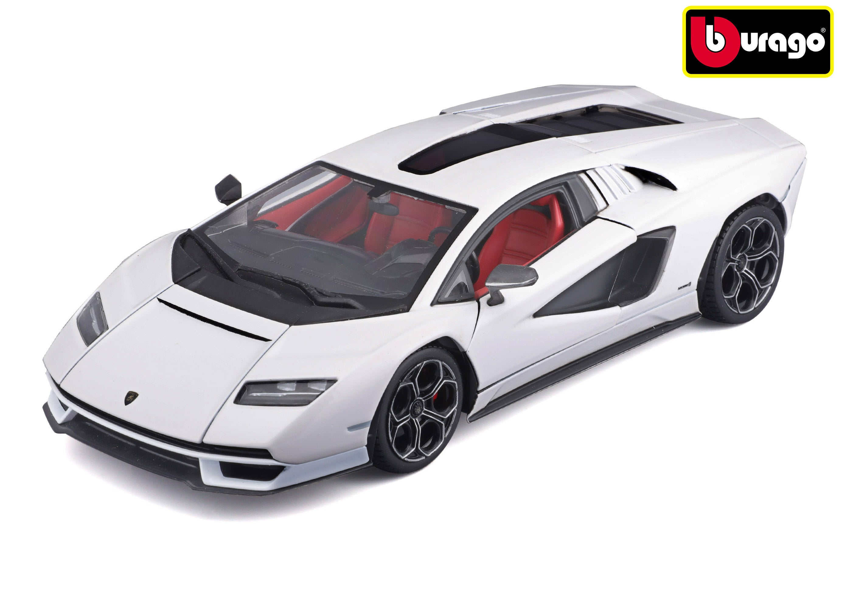 Bburago 1:24 Plus Lamborghini Countach Lpi 800-4 Vit