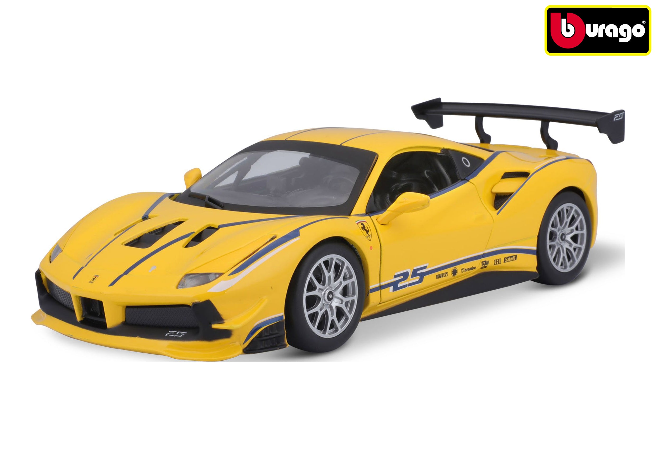 Bburago 1:24 Ferrari Racing 488 Challenge žlutá