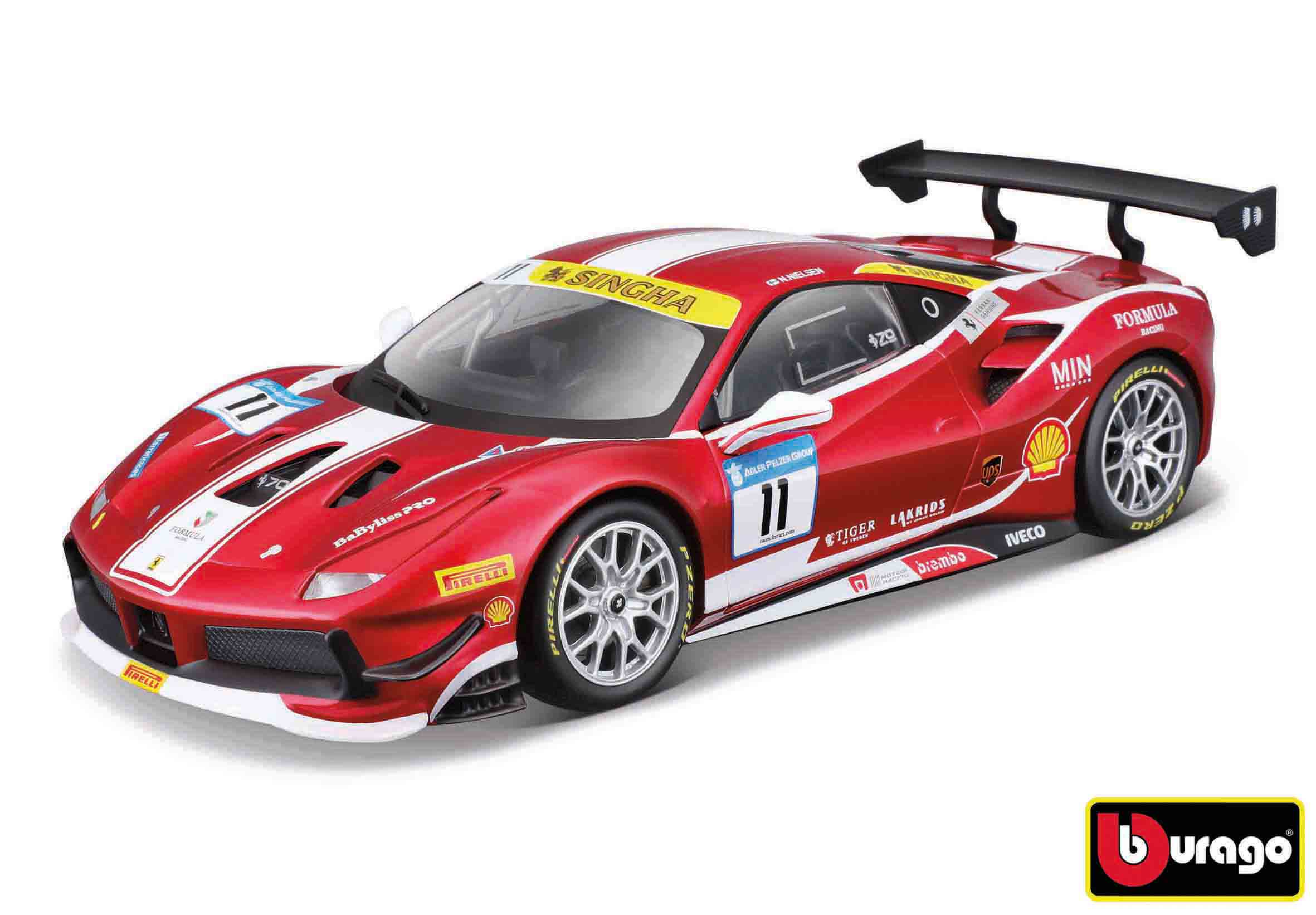 Bburago 1:24 Ferrari Racing Model Kit - 488 Challenge (formule Racing 2017)