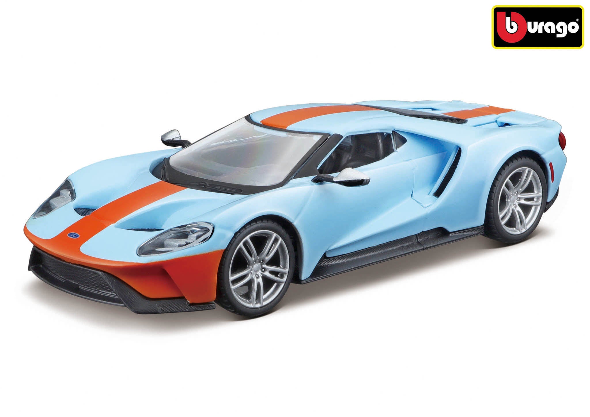 Bburago 1:32 Ford Gt - 2019 - Light Blue/orange