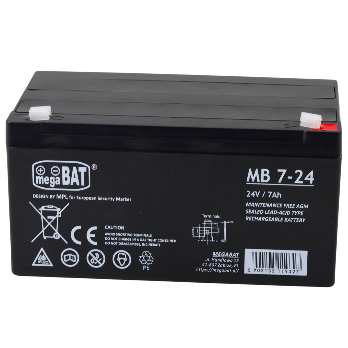 Automobilová gelová baterie pro baterii 24v7ah