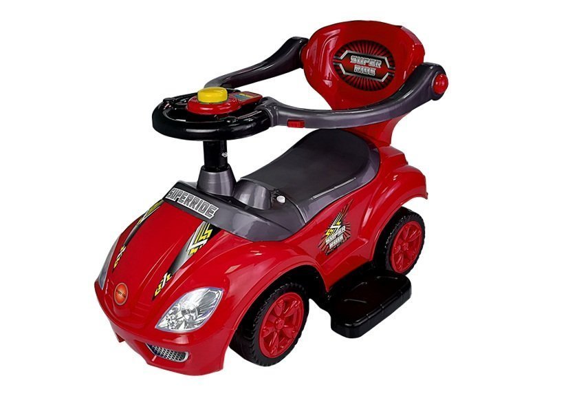 Toddlers Ride On Push Along With Parent Handle Mega Car 3in1 Red