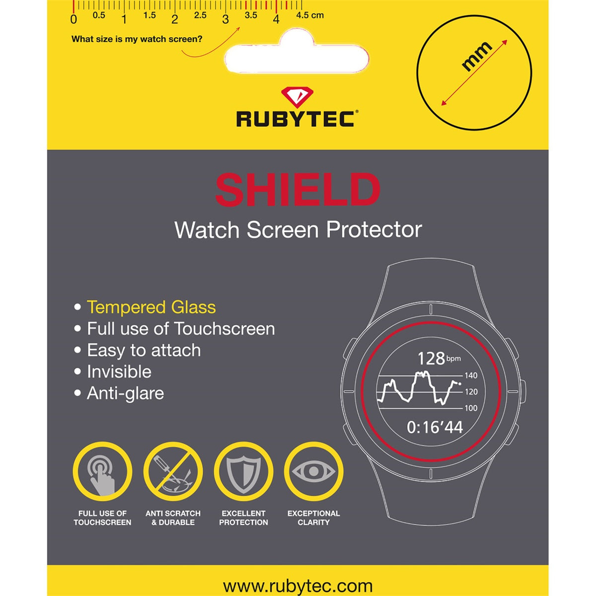 Rubytec Shield Watch Screen Protector 36mm