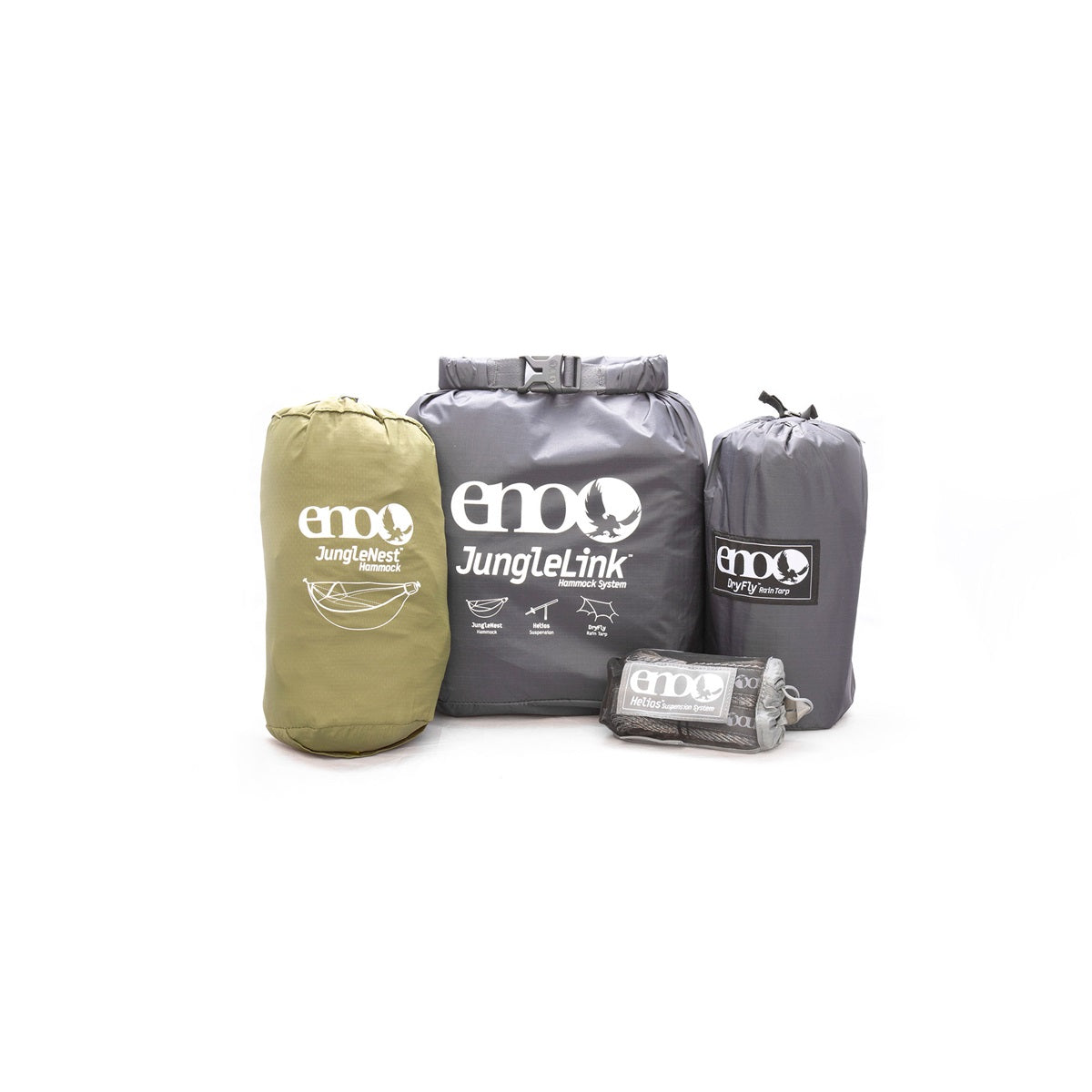 Eno Junglelink Hammock System Charcoal / Evergreen