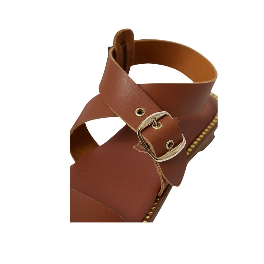 Sandalen aus Naturleder Kamel ZLN 0814