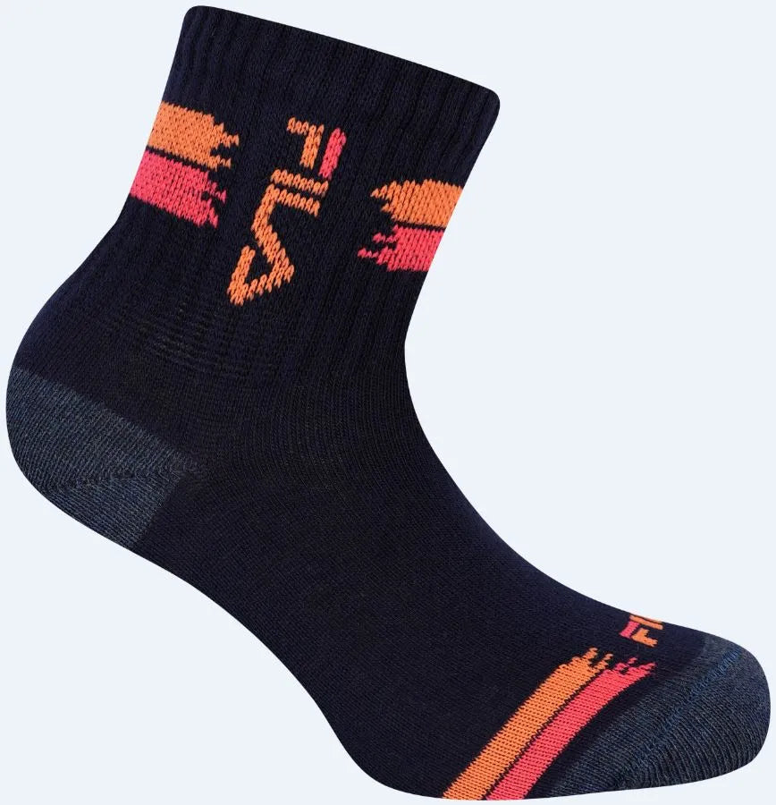 Fila meias jr menino quarto 3-pack preto marinho 27-30