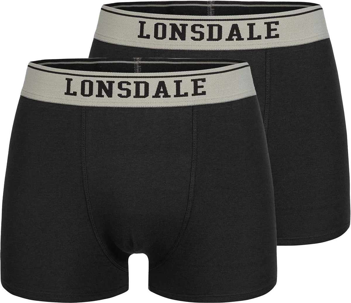 Boxer da uomo Lonsdale Oxfordshire in confezione da 2 neri