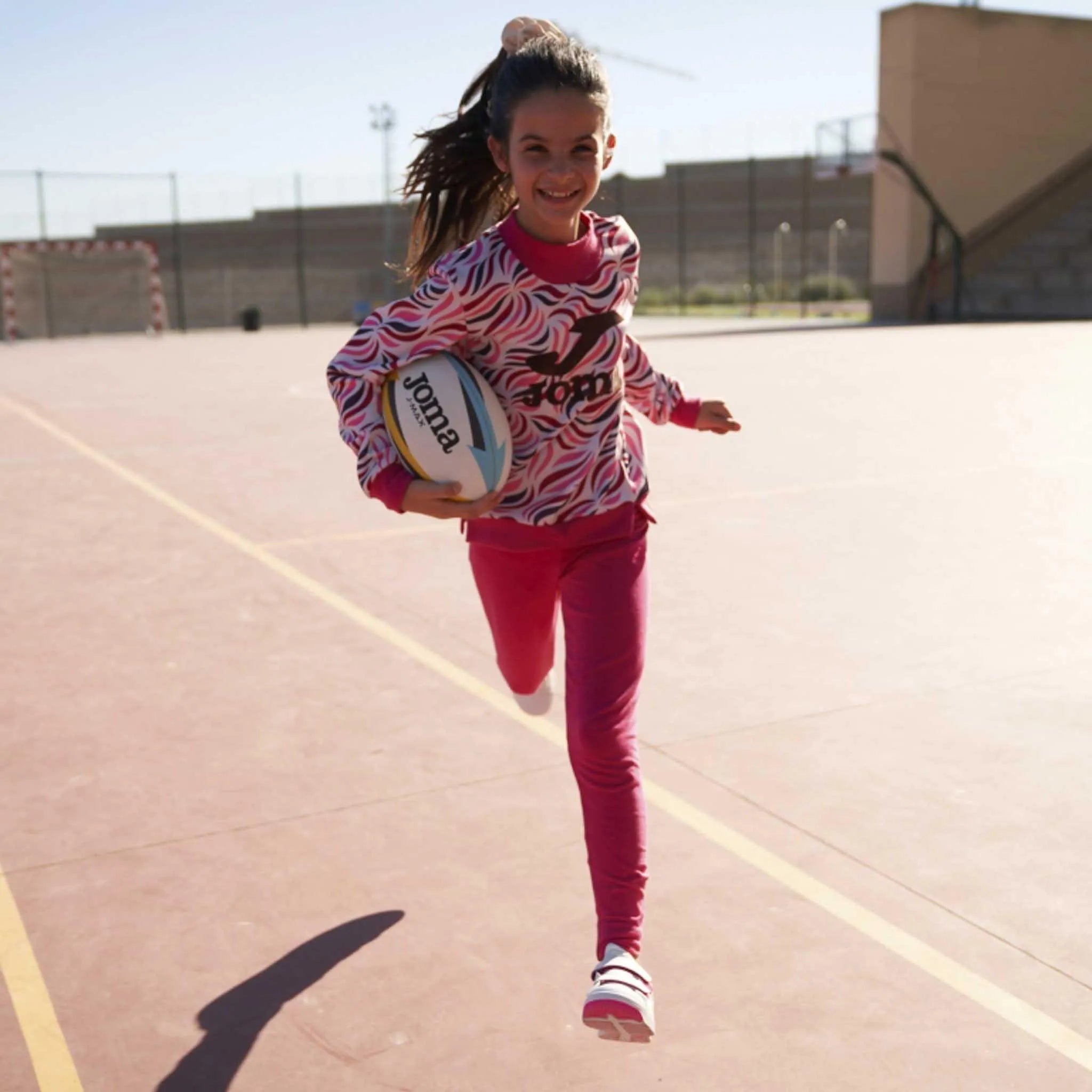 Spóirt leanaí joma sráid riteoga fada fuchsia pink 2xs