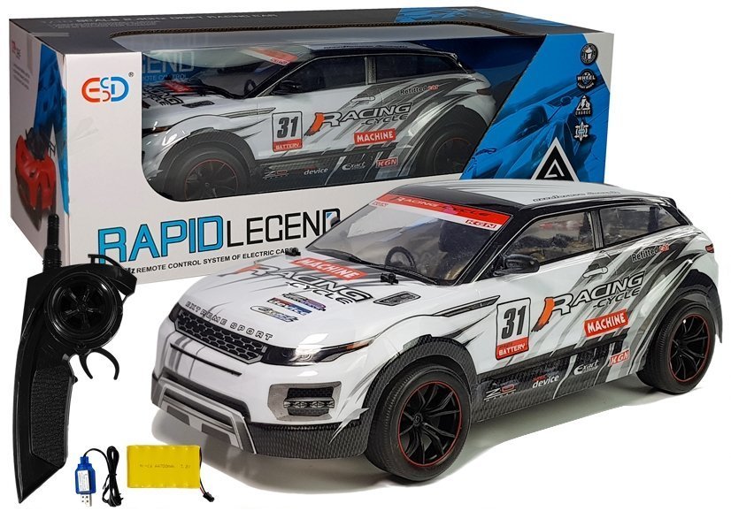 Rc 1:10 White Racing Sports Rally Car