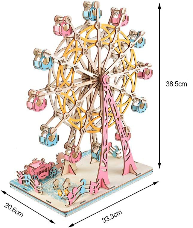 Woodcraft 3D Puzzle Ruské kolo Pastel