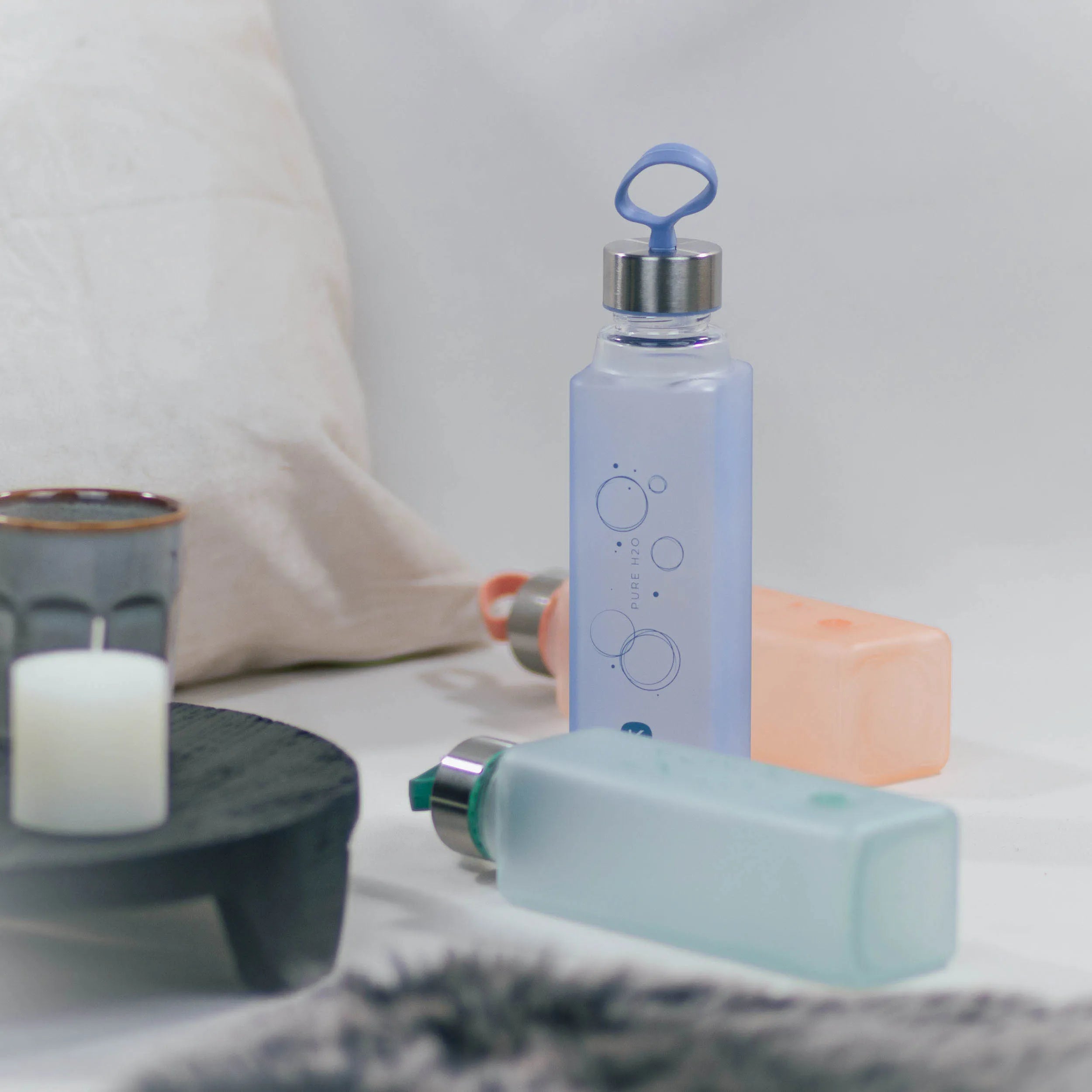 Fles kasanova pure bottiglia 420ml blu blauw