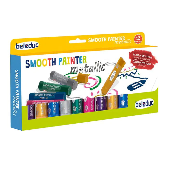 Beleduc Set Of 12 Smooth Metallic Painter
