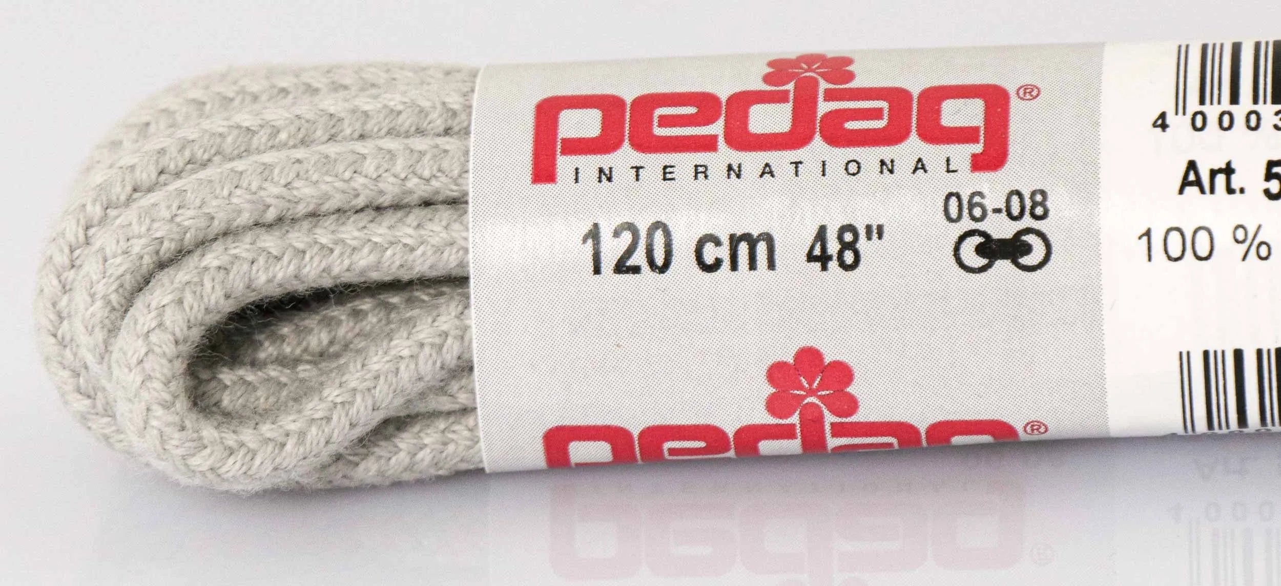Sznurowadła Pedag Okrągłe Grube 120 cm Jasnoszare