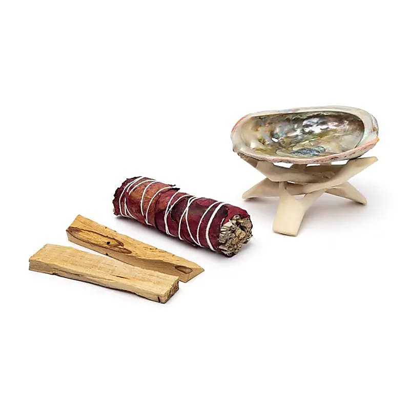 Zestaw do rozmazywania Biała szałwia, róża i Palo Santo - 19.5×12.5×4 cm