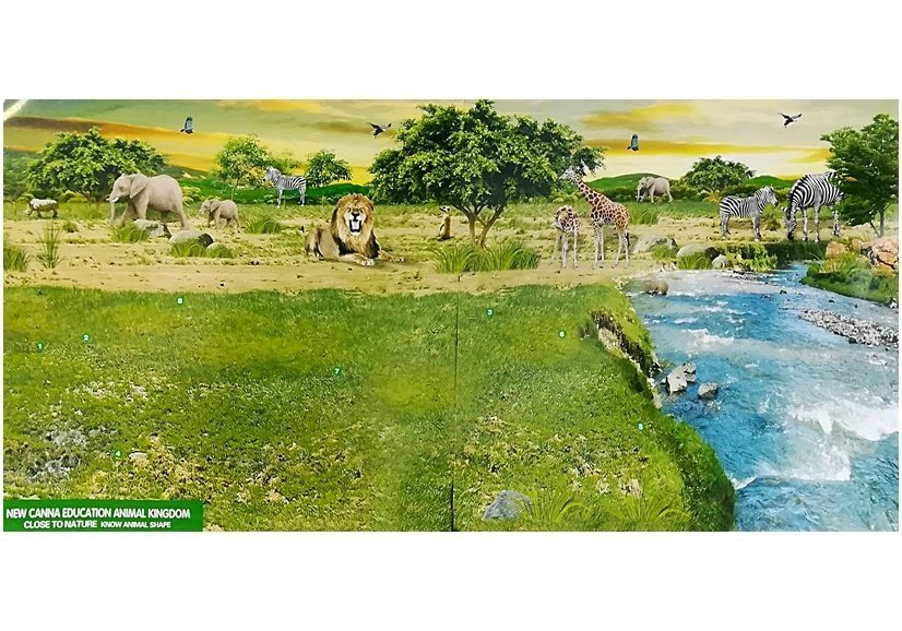 Žirafy Figurky Vzdělávací rodina 3 kusy + Afrika pozadí