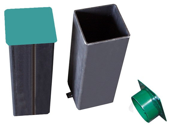 Conjunto latas com tampa para postes seção fixa quadrada