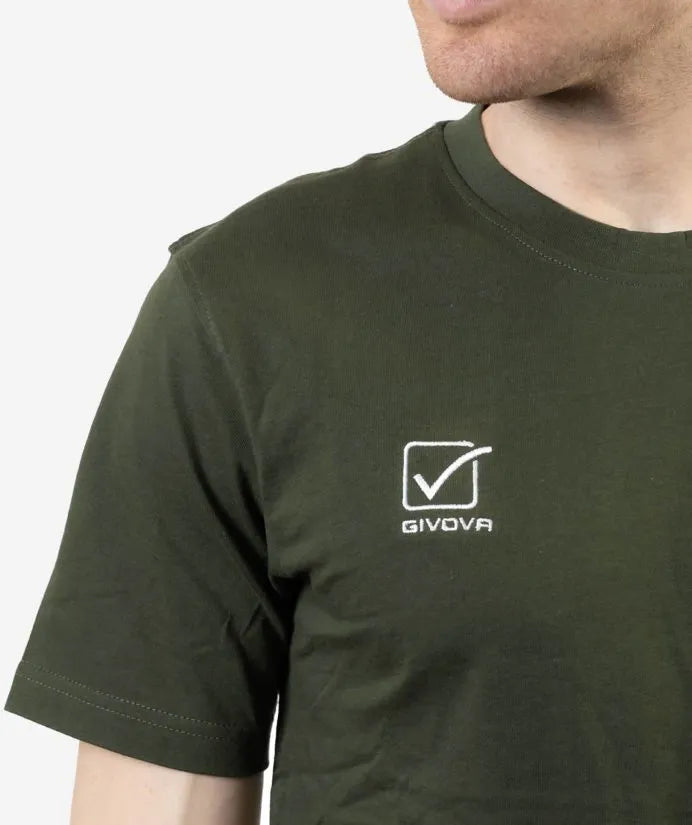 T-shirt Givova Cotone Verde Militar Groen