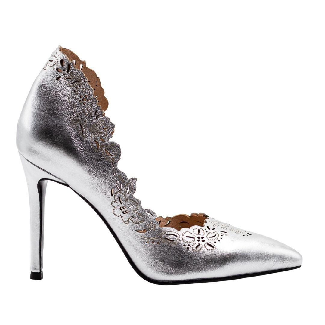 Topánky Zellini pravá koža strieborná 105 zln