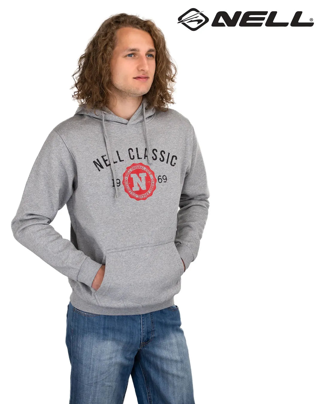 Felpa da uomo nel classico grigio 2xl