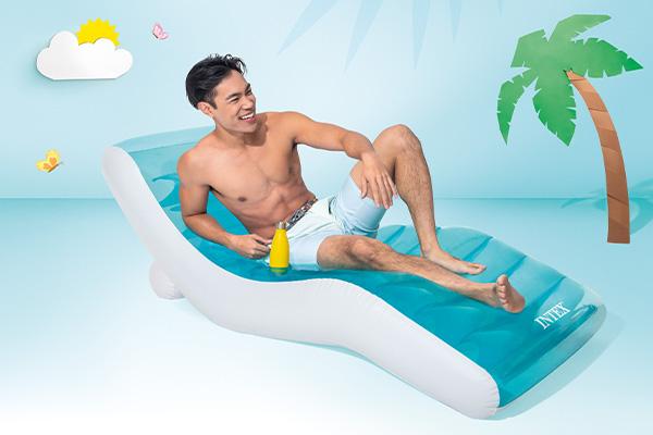 Salón Splash Intex 191x99 Cm | Azul/blanco