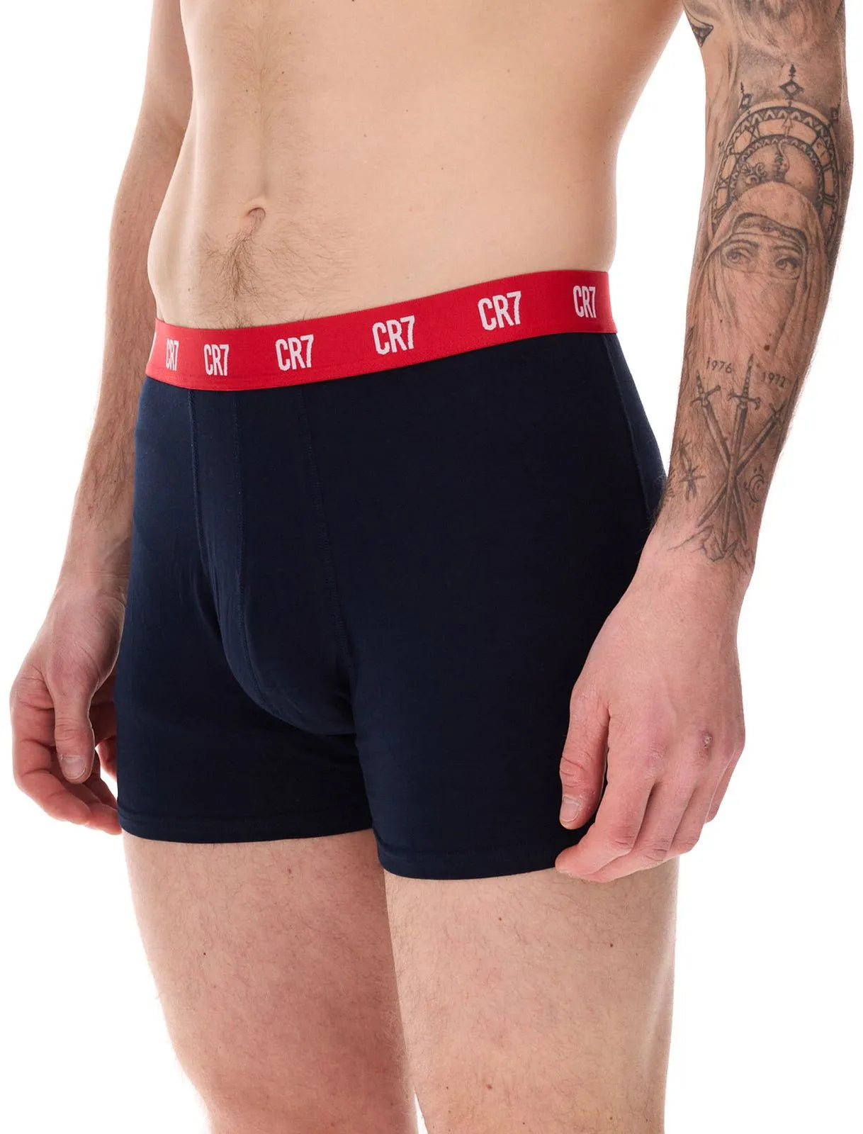 dornálaithe cr7 fir cristiano ronaldo boxershort 5-pacáiste meascán grey-navy-dearg m