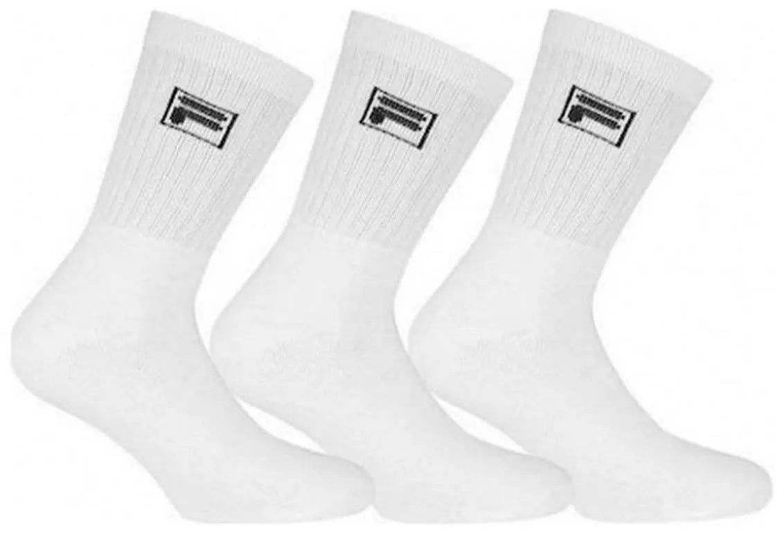 Meias fila tripulação tênis 3-pack unissex branco 35-38