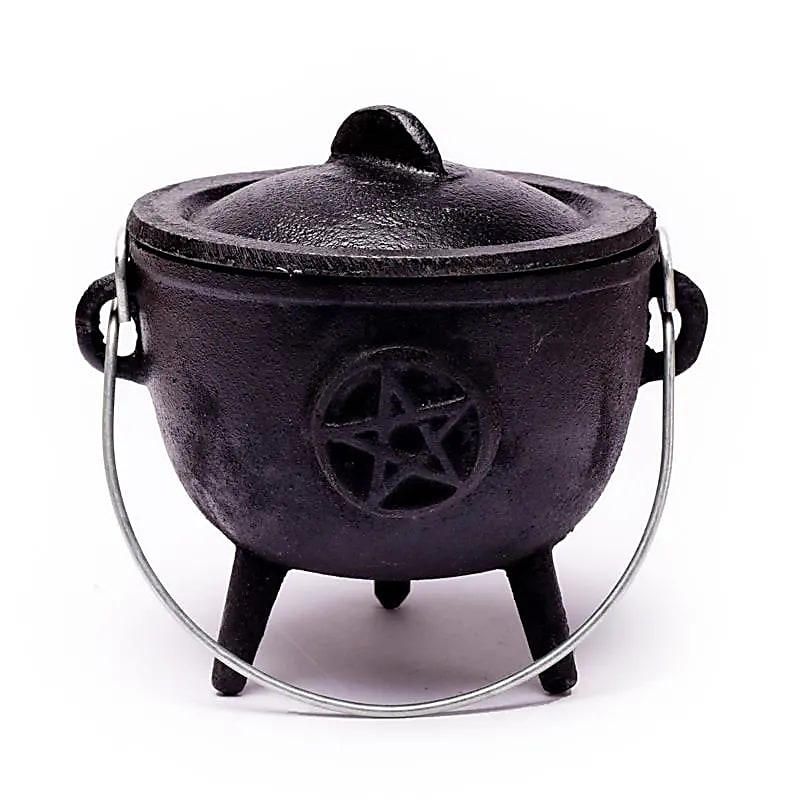 Chaudron Pentacle en fonte - 1080 G ; 12x9,5 cm