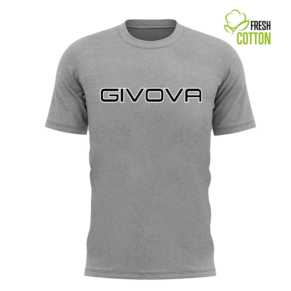 Katoenen t-shirt givova spot melange grijs xl