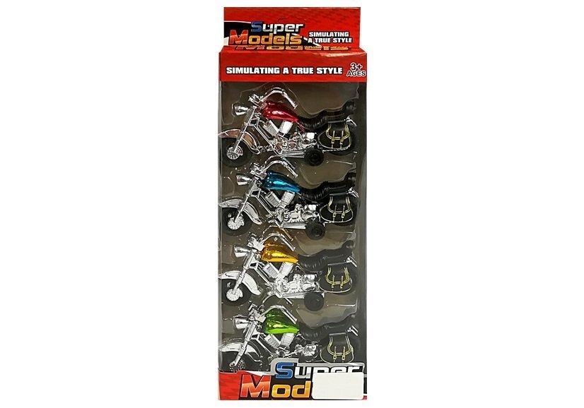 Set Of Motorbike In Motion 4 Pieces