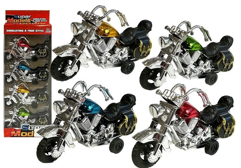 Set Of Motorbike In Motion 4 Pieces