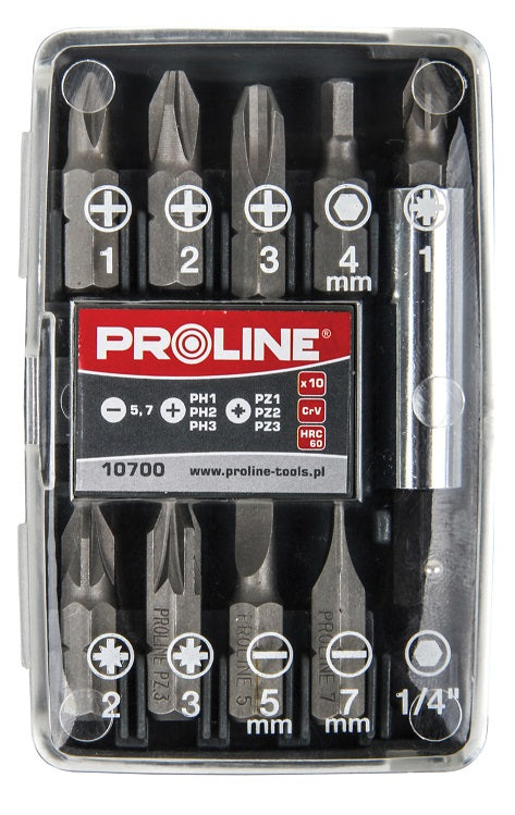 Set di 10 punte 1 con impugnatura magnetica Proline