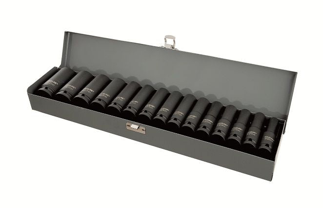 Set Bussole A Percussione 11 Pezzi 1/2 Lunghi 10-24 Mm L=78 Mm Cassa In Metallo Crmo Proline