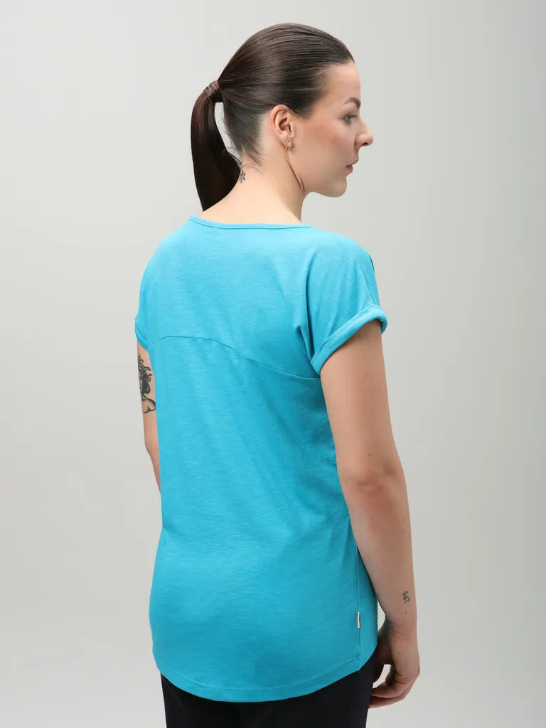 Women's t-shirt oap bavekarka turquoise turquoise - L